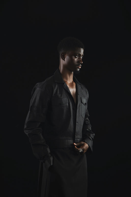 I.N OFFICIAL CRUDE MATRIX JEANS JACKET