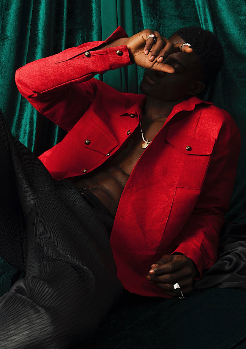I.N OFFICIAL RED WOOVEN JACKET