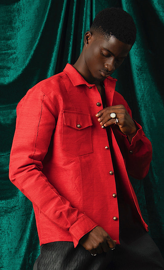 I.N OFFICIAL RED WOOVEN JACKET